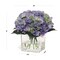 2-Pack Periwinkle Hydrangea Floral Arrangements in Glass Vases – Faux Water Look – Elegant Silk Flower Centerpieces for Home & Office Décor